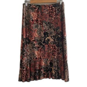 Vintage Claudia Richard Y2K Skirt Womens Small Stretch Elastic Waist Ruffle Midi